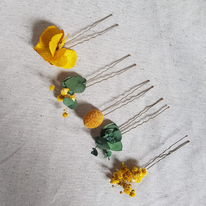 Barette jaune et vert