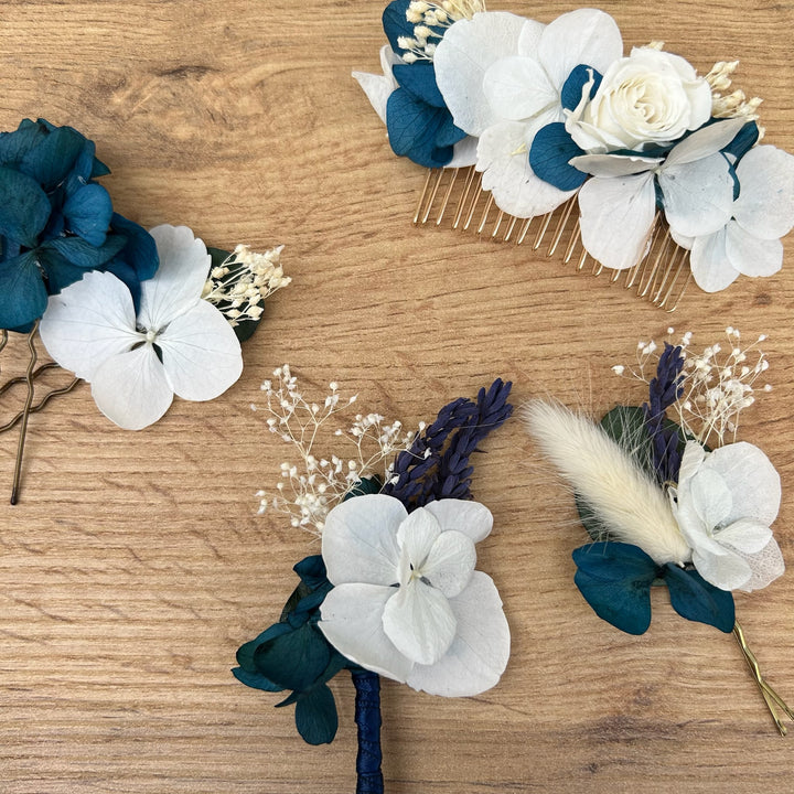 Barette et Pics bleu et blanc