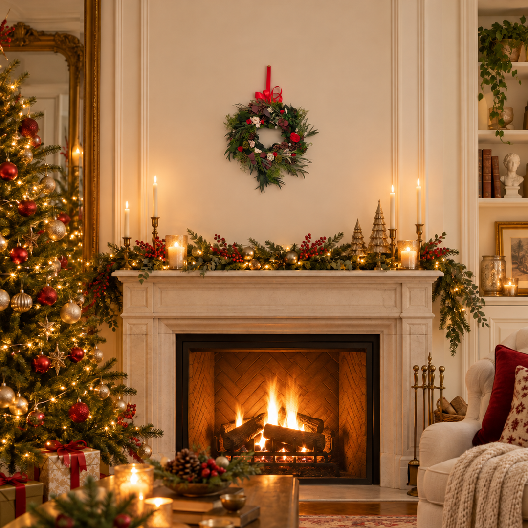 Couronne de Noël en fleurs stabilisées : une décoration qui revient chaque année