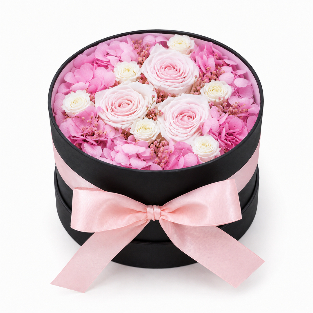 Boîte à chapeau fleurie "Rue des Rosiers"