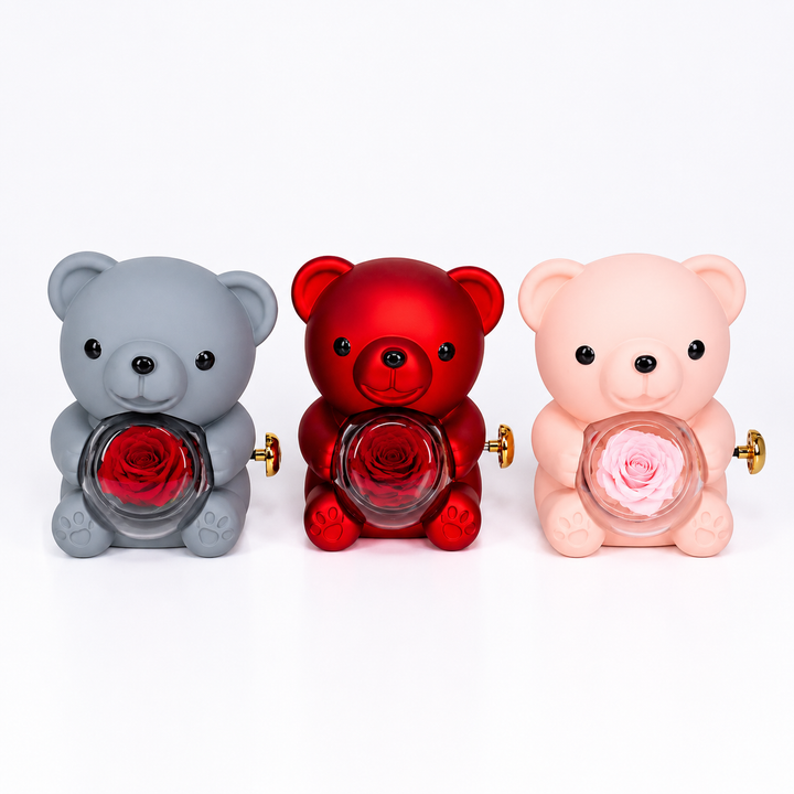 Ours avec rose