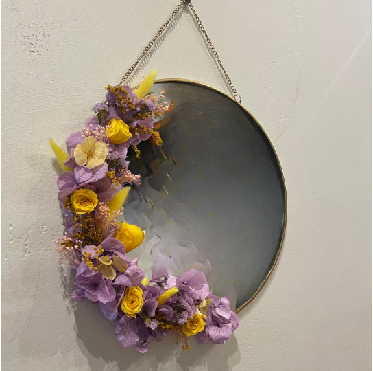 Miroir Fleuri violet "Rue Léandre"