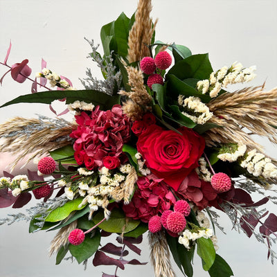 Bouquet de fleurs stabilisées éternelles rouge | Ateliers Ouchamp