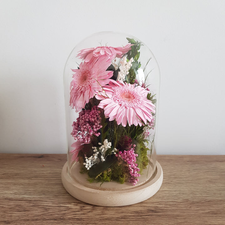 Cloche fleurs stabilisées "Avenue de Lamballe" | Ateliers Ouchamp