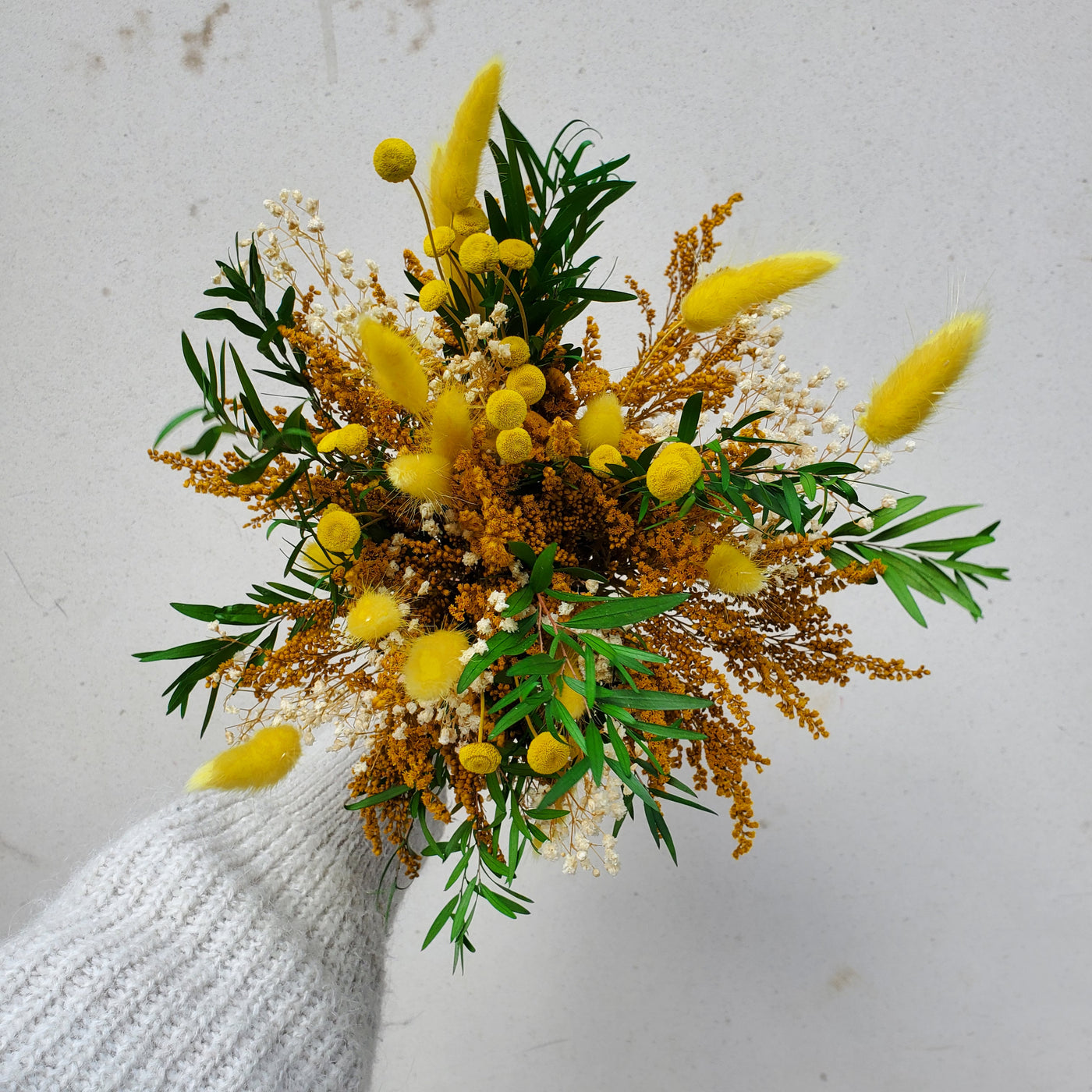 Bouquet de fleurs stabilisées éternelles jaune | Ateliers Ouchamp