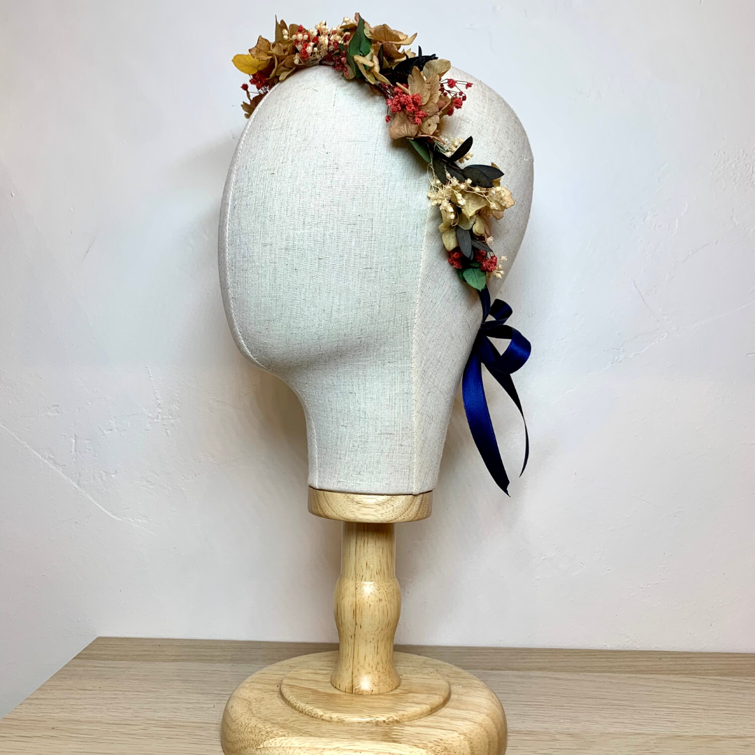 Couronne de tête en fleurs stabilisées éternelles coloré | Ateliers Ouchamp