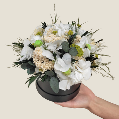 Boîte en fleurs stabilisées "Allée des Hortensias" | Ateliers Ouchamp 